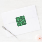 Glittering Shamrocks and Swirls ID289 Vierkante Sticker (Envelop)