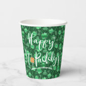 Glittering Shamrocks Happy St. Paddy's ID289 Papieren Bekers (Achterkant)