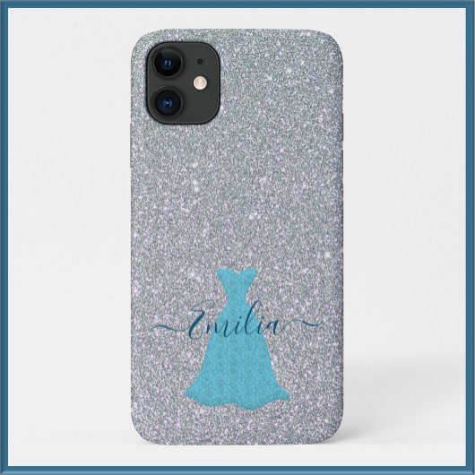 Glittering Silver Blue Gown Case-Mate iPhone Case