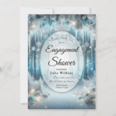Glittering Snowy Forest Verloving Shower Kaart (Voorkant)