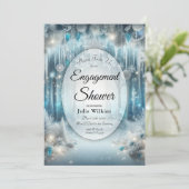Glittering Snowy Forest Verloving Shower Kaart (Staand voorkant)
