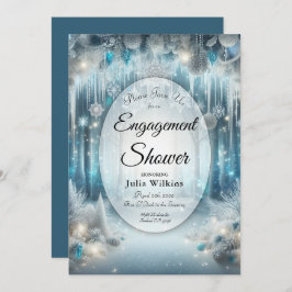 Glittering Snowy Forest Verloving Shower Kaart