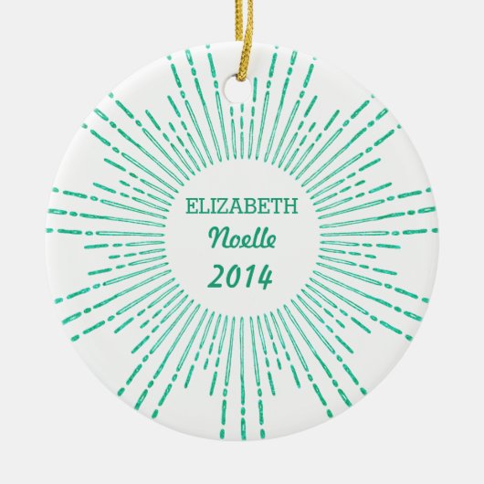 Glittering Starburst Holiday Foto Ornament (Voorkant)