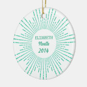 Glittering Starburst Holiday Foto Ornament (Links)