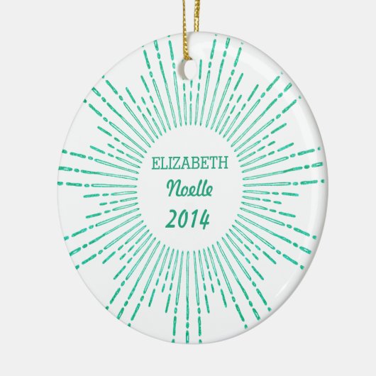 Glittering Starburst Holiday Foto Ornament (Links)
