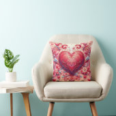 Glittering Swirl Pink Heart Throw Pillow Kussen (Stoel)