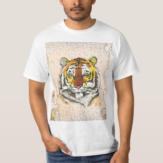 Glittering tijger bedrukt t-shirt (Voorkant)