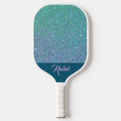 Glittering Turquoise en Paars Pickleball Paddle (Voorkant)