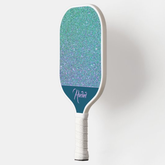 Glittering Turquoise en Paars Pickleball Paddle (Links)