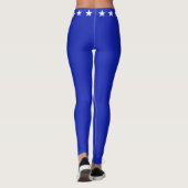 Glittering witte sterren op koninklijk blauw leggings (Achterkant)
