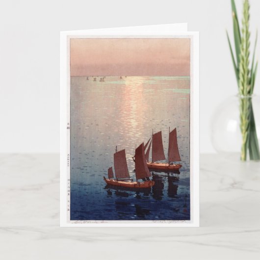 Glittering Zee, Hiroshi Yoshida, Woodcut Kaart (Voorkant)