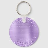 Glitterislavendel Folie Fancy monogram Sleutelhanger (Achterkant)