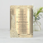 Glitterjurk Gouden Confetti 50ste Verjaardag   Kaart (Staand voorkant)