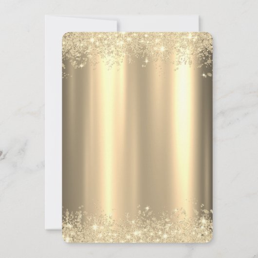 Glitterjurk Gouden Confetti 50ste Verjaardag   Kaart (Achterkant)