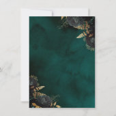 Glitterjurk, vlinder groene rozen Quinceañera Kaart (Achterkant)