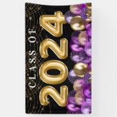 Glitterklasse goud en Paarse glitter van 2024 Afst Spandoek (Verticaal)