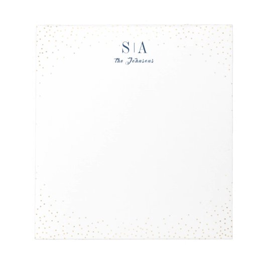 Glitterkoppels monogram gepersonaliseerd Stationer Notitieblok (Voorkant)