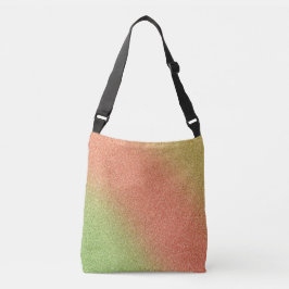 Glitterkruis met goudgroene gradiënt, Oranje-groen Crossbody Tas
