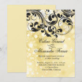 Glitterkrullen op namaak metaalachtige bokeh goud kaart (Voorkant / Achterkant)