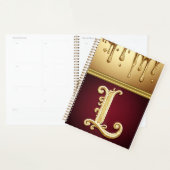 Glitterletter L-monogram met druipende vloeistof Planner (Display)