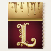 Glitterletter L-monogram met druipende vloeistof Planner (Achterkant)