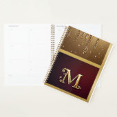 Glitterletter M-monogram met druipende vloeistof Planner (Display)