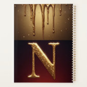 Glitterletter N Monogram Met Druipende Vloeistof Planner (Achterkant)