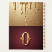 Glitterletter O-monogram met druipende vloeistof  Planner (Achterkant)