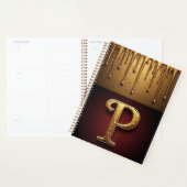 Glitterletter P Monogram Met Druipende Vloeistof Planner (Display)