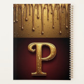 Glitterletter P Monogram Met Druipende Vloeistof Planner (Achterkant)