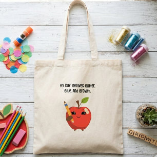 Glitterlijm Groei Klaspret Assistent Tote Bag