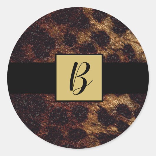 Glitterluipaard Jachtluipaard Dierenprint Wilde Sa Ronde Sticker (Voorkant)