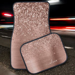 Glittermonogram geborsteld metaal Roos Gold Pink Automat<br><div class="desc">Roos Gold - Blush Pink Faux Glitter Sparkle Elegant Borhed Metal Metallic Folie Roestvrij Staal Monogrammed Automat. Deze klasbare aangepaste en gepersonaliseerde autoautomatten van Monogram kunnen met jouw naam en initiaal worden bijgewerkt.</div>
