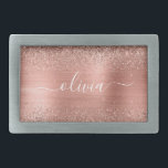 Glittermonogram geborsteld metaal Roos Gold Pink Gesp<br><div class="desc">Roos Gold - Blush Pink Faux Folie Metallic Sparkle Glitter Brushed Metal Monogram Name Belt Buckle. Dit maakt het perfecte afstuderen, zoete 16 16, 18, 21, 30, 40, 50, 60, 70, 80, 90, 100 jaar, bruiloft, vrijgezellenfeest, verjaardagsfeest, baby shower of bachelorette cadeau voor iemand die van glam luxe en stijlvolle...</div>
