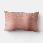 Glittermonogram geborsteld metaal Roos Gold Pink Kussen (Achterkant)