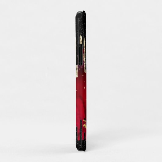 Glittermonogram rode zwarte druppels Case-Mate iPhone case (Achterkant/rechts)
