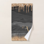 Glittermonogram voor Gold Driving Aangepast Metaal Bad Handdoek (Handdoek)