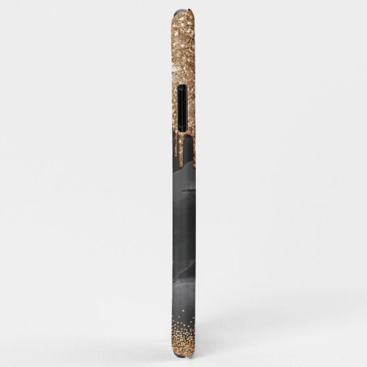 Glittermonogram voor Gold Driving Aangepast Metaal Case-Mate iPhone Case (Achterkant/rechts)