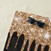 Glittermonogram voor Gold Driving Aangepast Metaal Strandlaken (In situ)