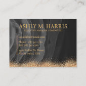 Glittermonogram voor Gold Driving Aangepast Metaal Visitekaartje (Achterkant)