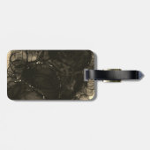 Glittermonogram voor zwart goud bagagelabel (Achterkant horizontaal)