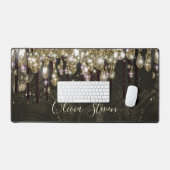 Glittermonogram voor zwart goud bureaumat (Keyboard & Muis)