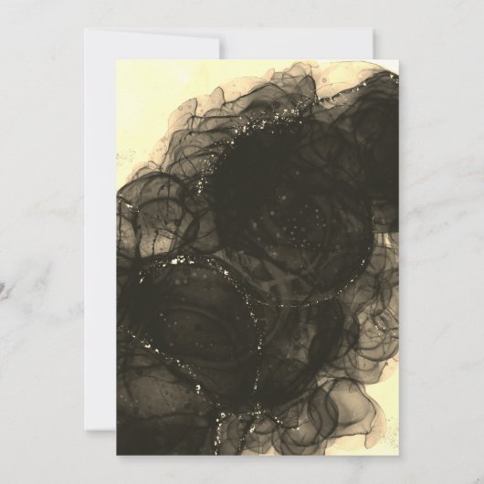 Glittermonogram voor zwart goud kaart (Achterkant)