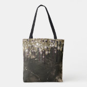 Glittermonogram voor zwart goud tote bag (Achterkant)