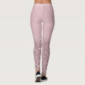 Glittermousserend roos goud leggings (Achterkant)