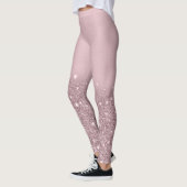 Glittermousserend roos goud leggings (Links)