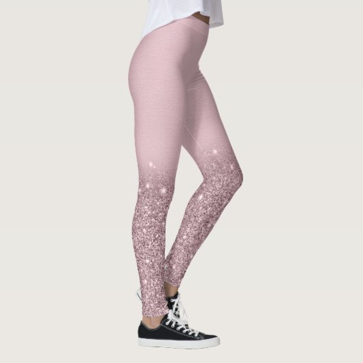 Glittermousserend roos goud leggings (Rechts)