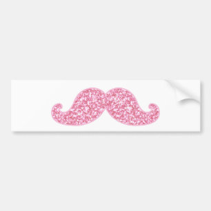 GLITTERMUSTACHE VAN MEESTE PINK, AFGEDRUKT BUMPERSTICKER