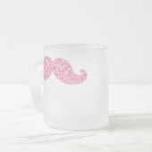 GLITTERMUSTACHE VAN MEESTE PINK, AFGEDRUKT MATGLAS KOFFIEMOK (Voorkant links)
