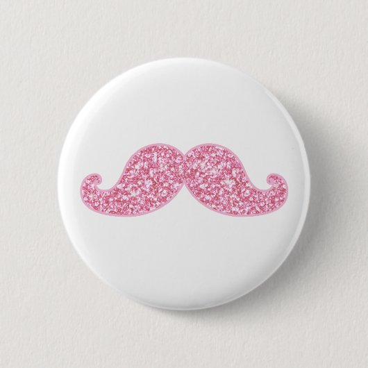 GLITTERMUSTACHE VAN MEESTE PINK, AFGEDRUKT RONDE BUTTON 5,7 CM (Voorkant)